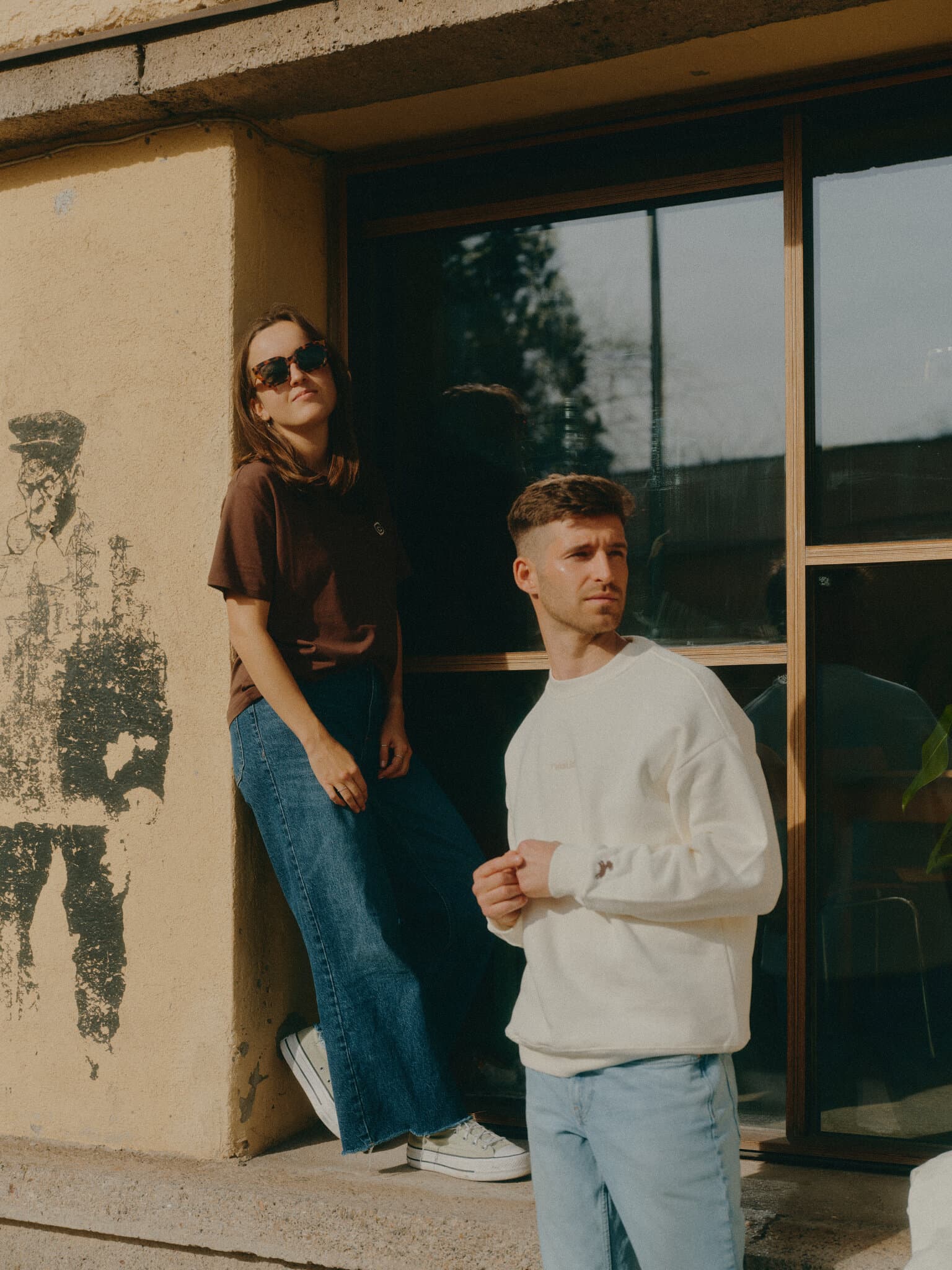 Two models with neatlab shirt on.